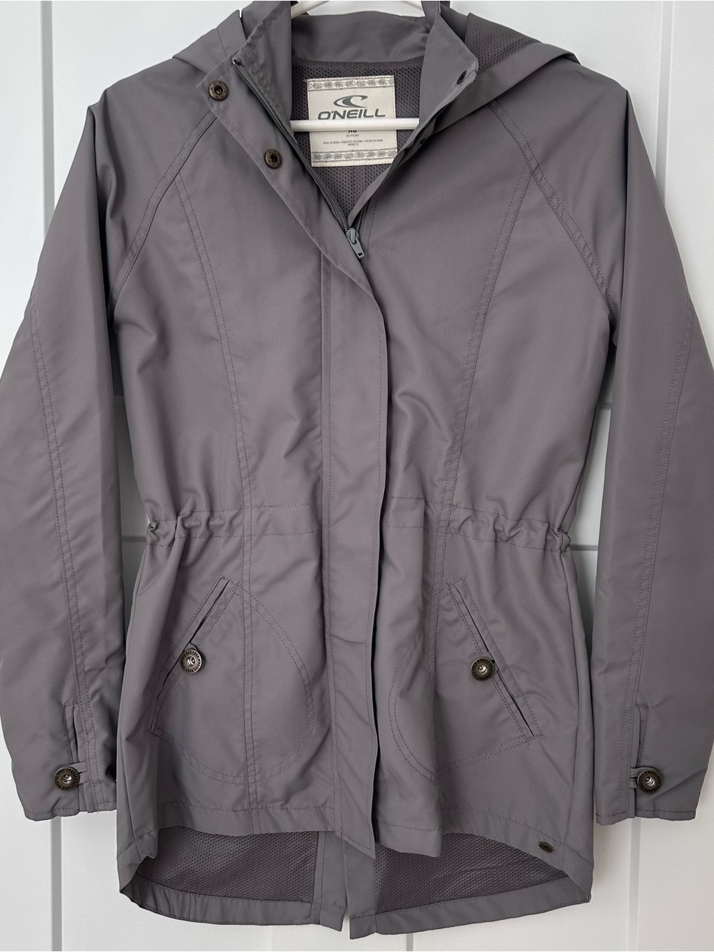 O'Neill Women's Lavender-Gray Hooded Trench Coat